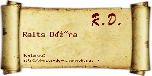 Raits Dóra névjegykártya
